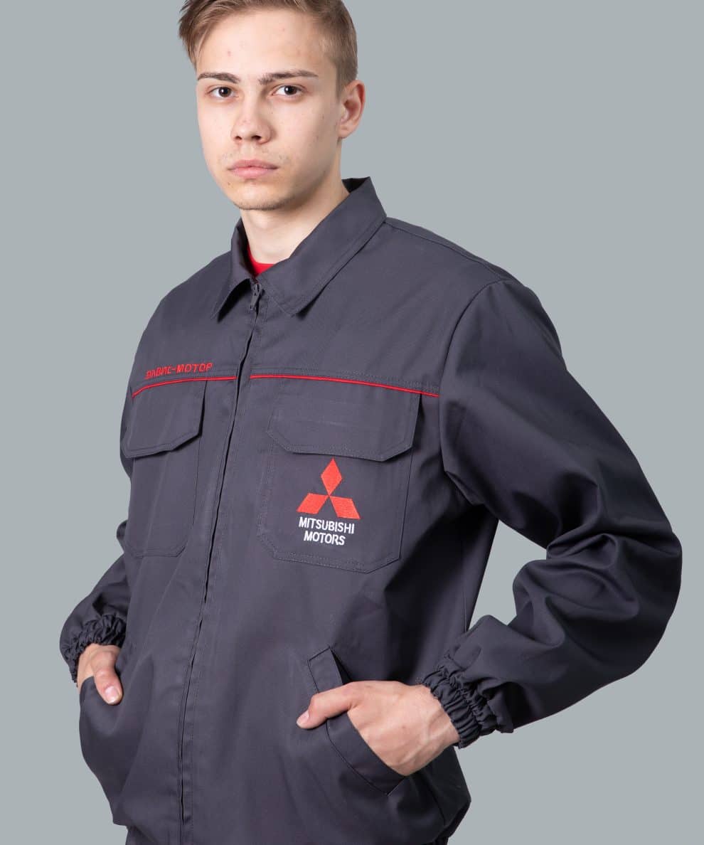 Куртка мастера Mitsubishi с вышивкой фирменного логотипа