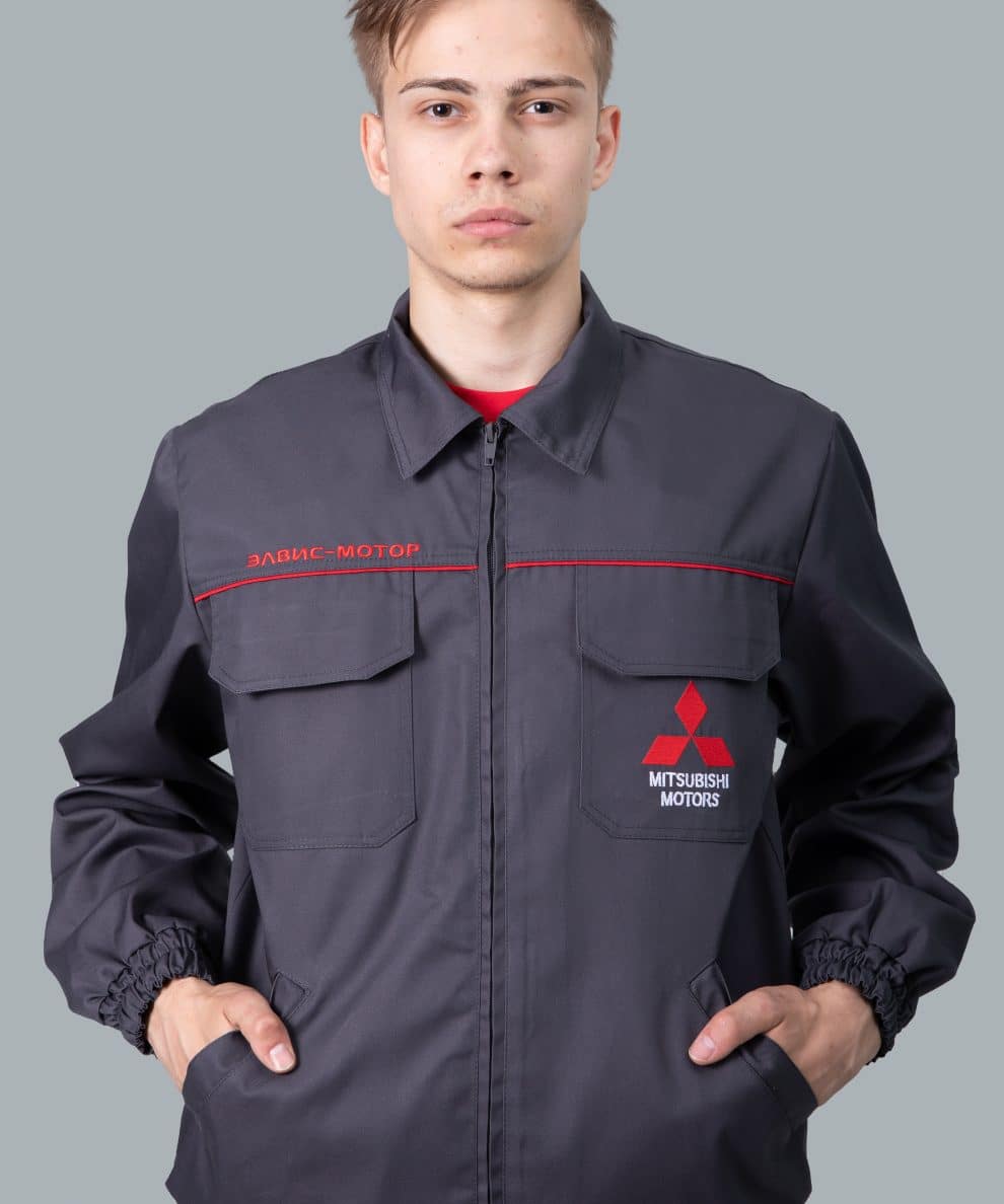 Куртка мастера Mitsubishi с вышивкой фирменного логотипа